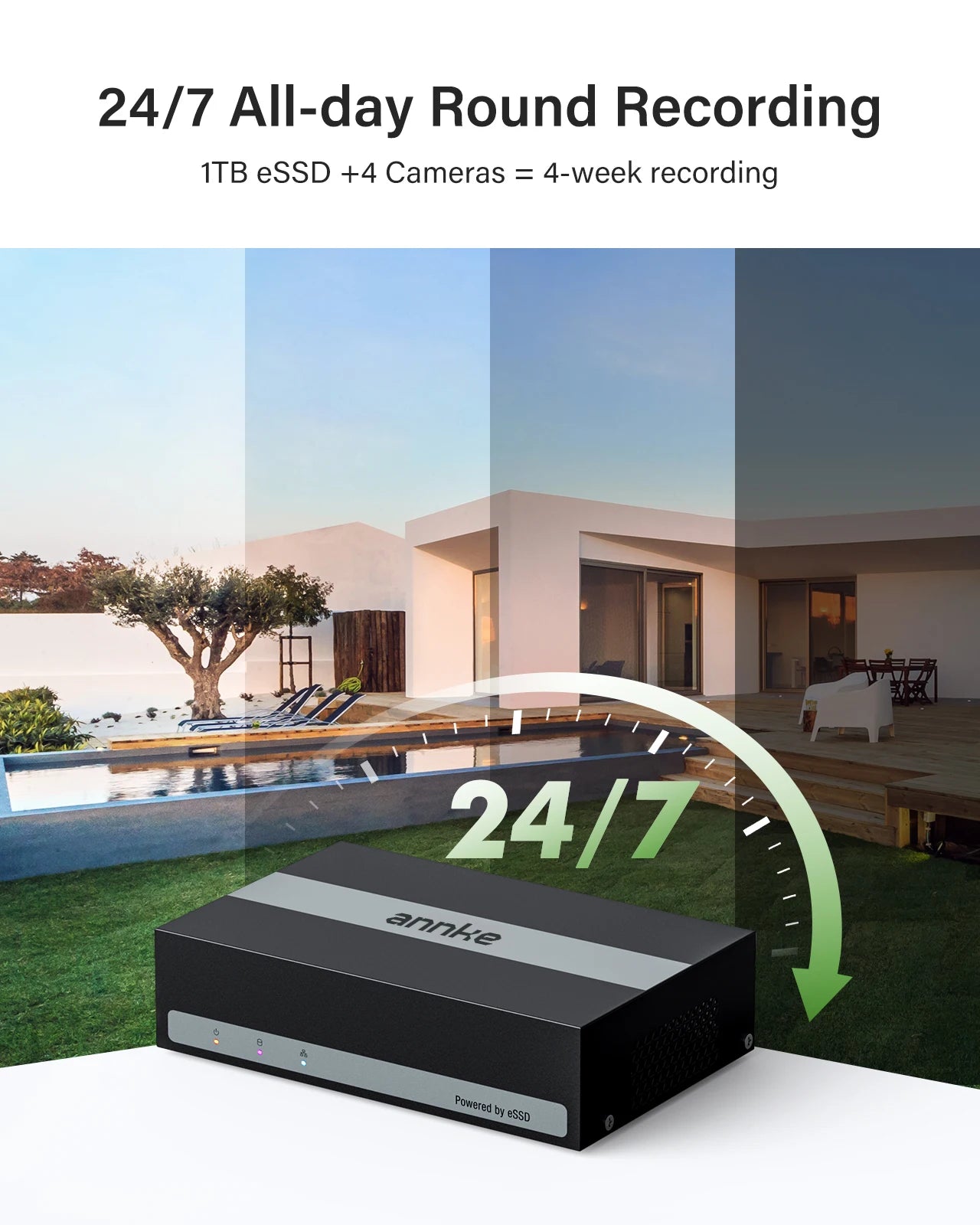 Beveiligingscamera Set – Bewakingscamera – CCTV Systeem – Security Camera – Video Surveillance – 8 Camera’s 2MP Full HD – Ingebouwde 1TB SSD & IP67 Waterdicht