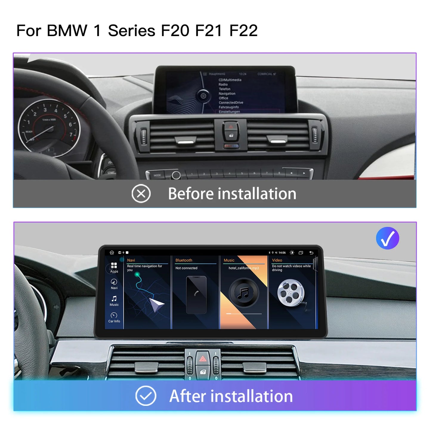 12,3" Android Multimedia Speler – Auto Headunit – Navigatiesysteem – Infotainmentsysteem – Touchscreen Radio – Android 14 Besturingssysteem – Draadloze CarPlay – Geïntegreerde GPS Navigatie