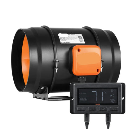 Buisventilator - Inline Kanaalventilator - Afzuig Ventilator -  Stille Afzuigventilator - met Temperatuur - en Vochtigheidssensor - voor Badkamer - Kweekruimte - Woonruimte - EC 4Inch