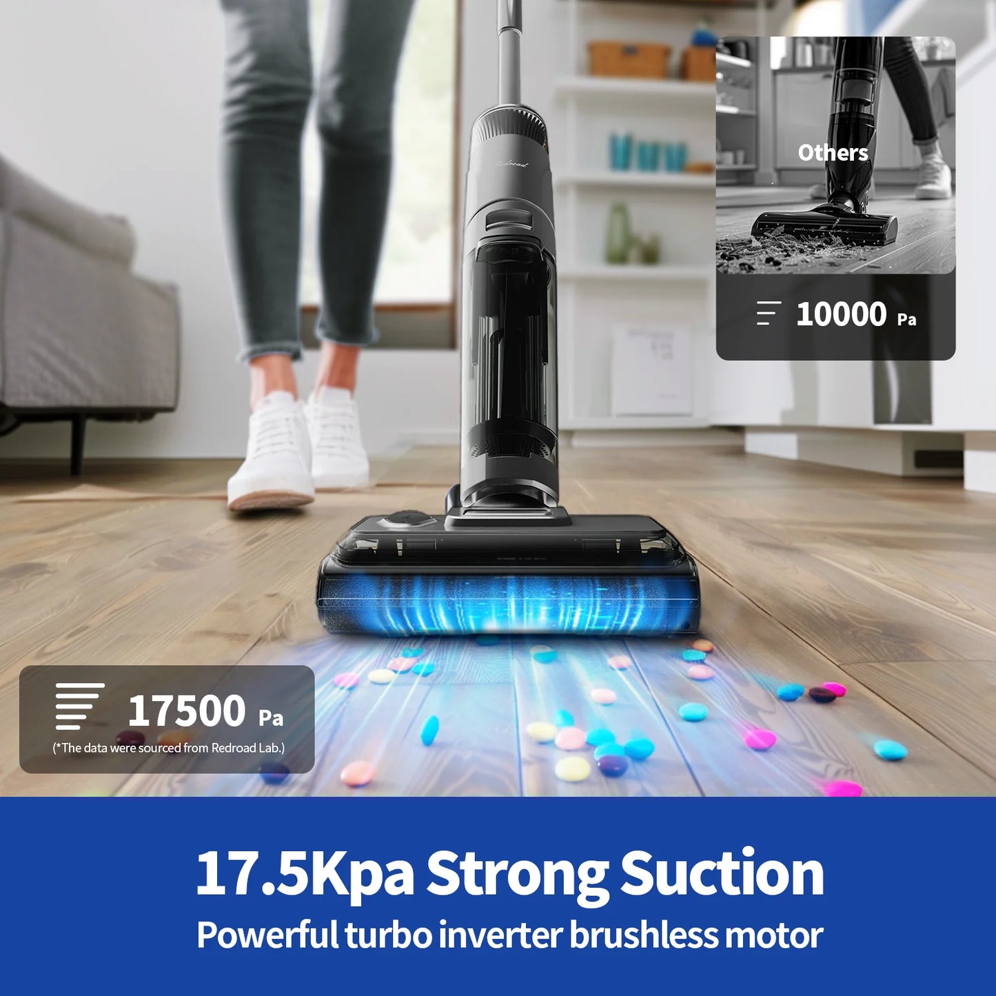 Nat- en Droogzuiger – Vloerreiniger – Waterzuiger – Stofzuiger – Dweilmachine – Draadloos – Automatische Borstelreiniging – Dual Water Tanks