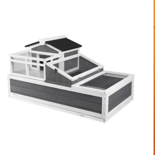 Houten - Verblijf - Schildpadden Verblijf - 3-Kamers - 112 x 65 x 61 cm - met Dak - Tortoise Habitat voor Binnen & Buiten – Groot Reptielenhok