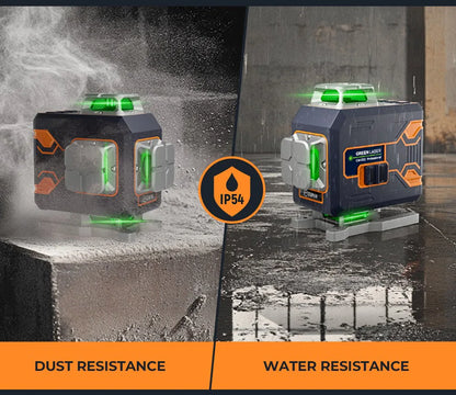 4x360° Groene Lijnlaser – Laser Level – Zelfnivellerend – Waterpas – Precisie Laser – Bluetooth Afstandsbediening – IP54 Bescherming