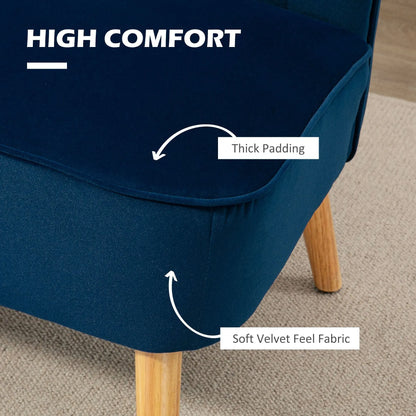 Tweezitsbank – Tweezitssalon – Bank Voor Twee – Loungebank – Minimalistisch Scandinavisch Design – Fluweelzachte Polyester Bekleding – Stevige Houten Poten