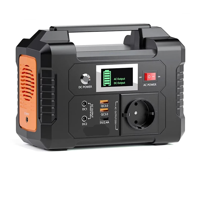 Powerstation - Stroomgenerator - Powerbank -  Aggregaat - 200W - Draagbare - met 151Wh Lithium Batterij - 1x Pure Sine Wave AC220V Output -  Voor Kamperen, Van en RV Gebruik - Noodstroombron