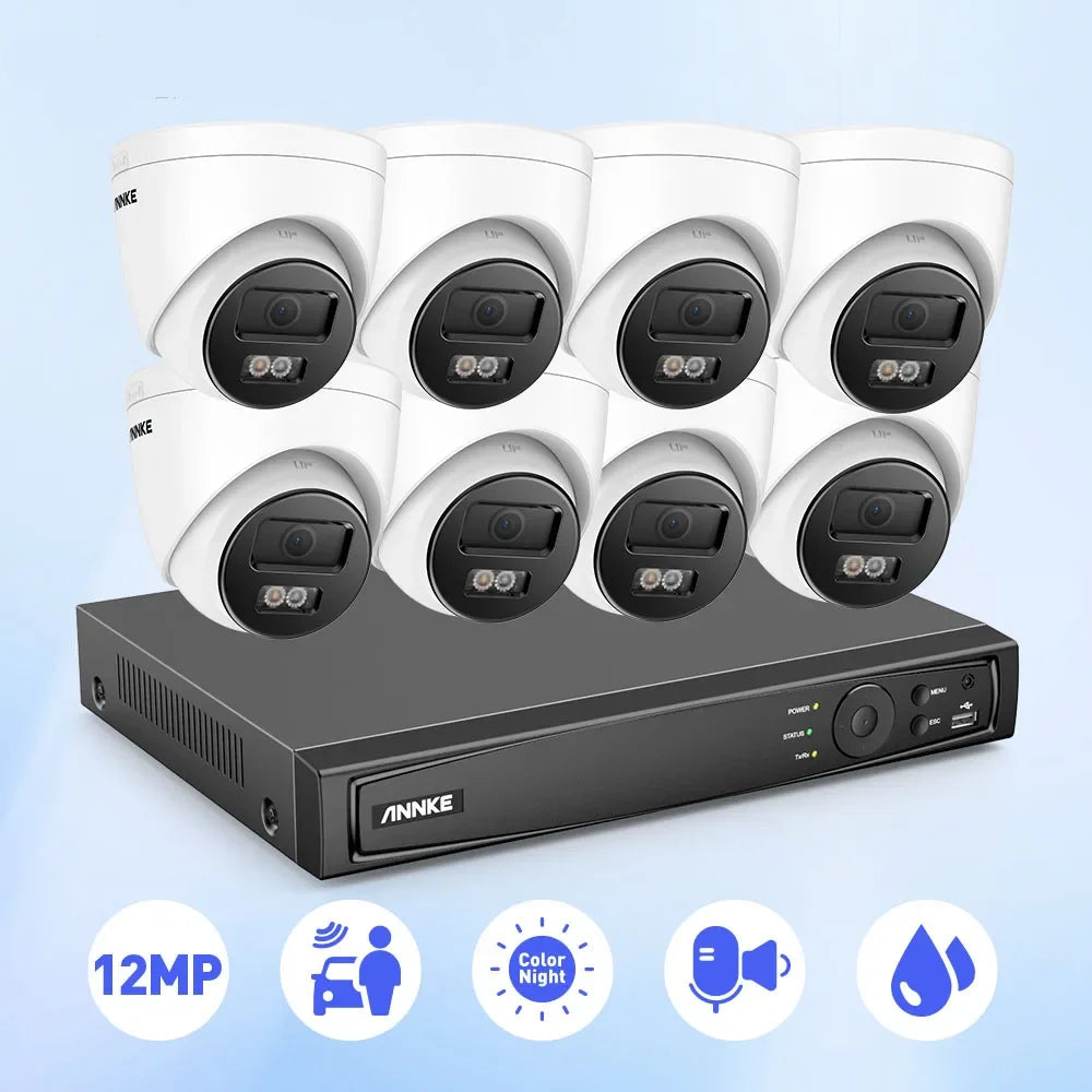 12MP Beveiligingssysteem – Beveiligingscamera – CCTV Set – Bewakingscamera – Videosysteem – 8 Camera’s – 2TB HDD Opslag – Dual Light Nachtzicht & Slimme Bewegingsdetectie - QUORE