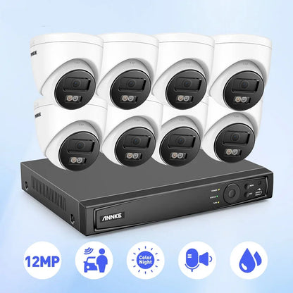 12MP Beveiligingssysteem – Beveiligingscamera – CCTV Set – Bewakingscamera – Videosysteem – 8 Camera’s – 2TB HDD Opslag – Dual Light Nachtzicht & Slimme Bewegingsdetectie - QUORE