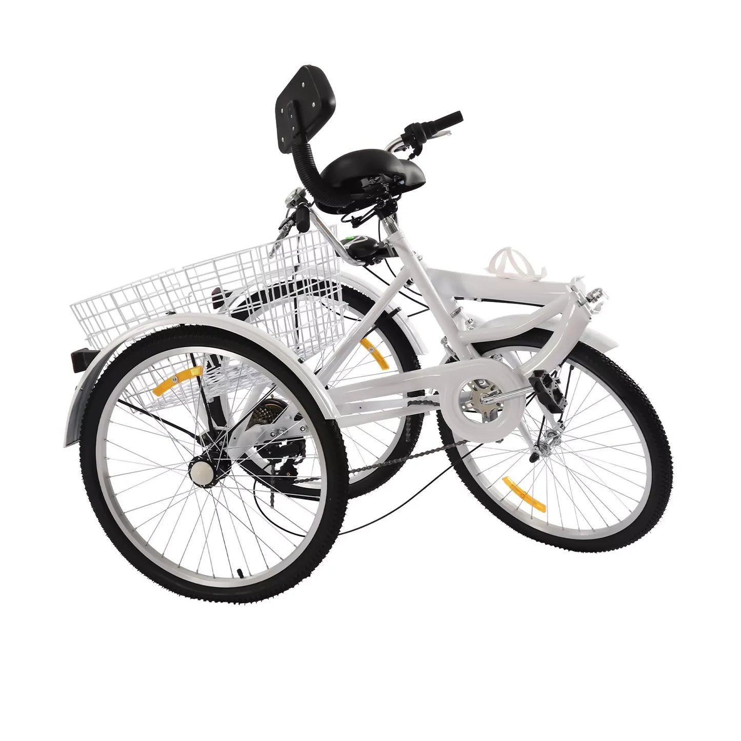 Volwassen Driewieler Fiets – Driewieler Voor Volwassenen – Stadsfiets – Comfortabele Driewieler – Vouwbare Fiets – Koolstofstaal Frame – LED Verlichting