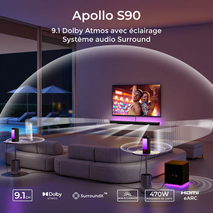 Soundbar – Draadloze Speaker – Home Cinema Geluid – Bluetooth Speaker – Surround Sound Systeem – 9.1 Kanaals Geluid – 6,5 Inch Wireless Subwoofer