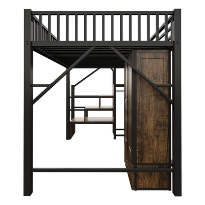 Tweepersoonsbed – Bedbank – Opbergbed – Slaapbed – Ledikant – Ruimtebesparend met Lades en Kast – 90x200 & 140x200 cm – Wit en Naturel – Inclusief Trapje en Deurframe – Zonder Matras