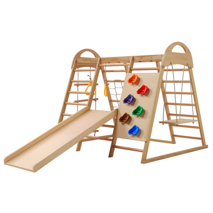 Klimdriehoek – Speeltoestel – Klimrek – Speelplek – Speelhuisje – Massief Hout – Maximaal 50 Kg Draagkracht - QUORE