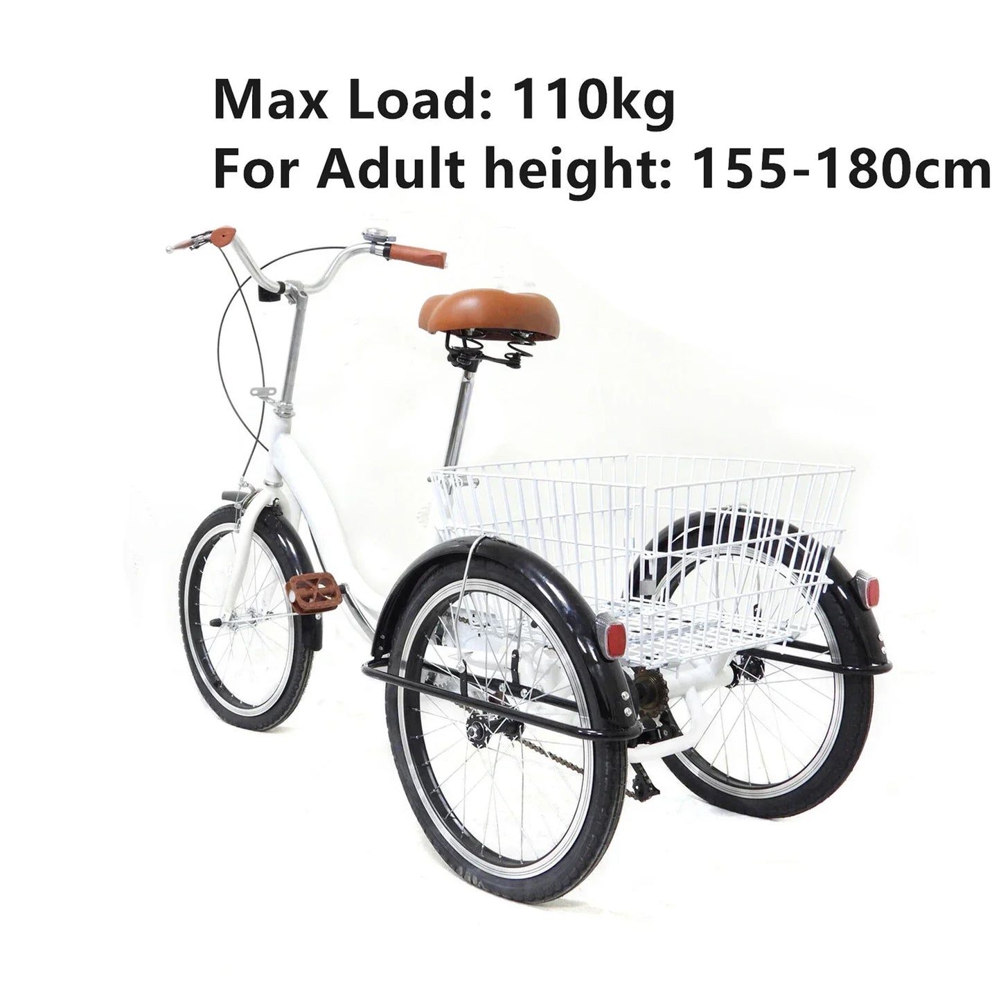 Driewieler Voor Volwassenen – Seniorenfiets – Drie-wieler – Comfortabel – Veilig – 20 Inch Wielen – Ruim Achtermandje