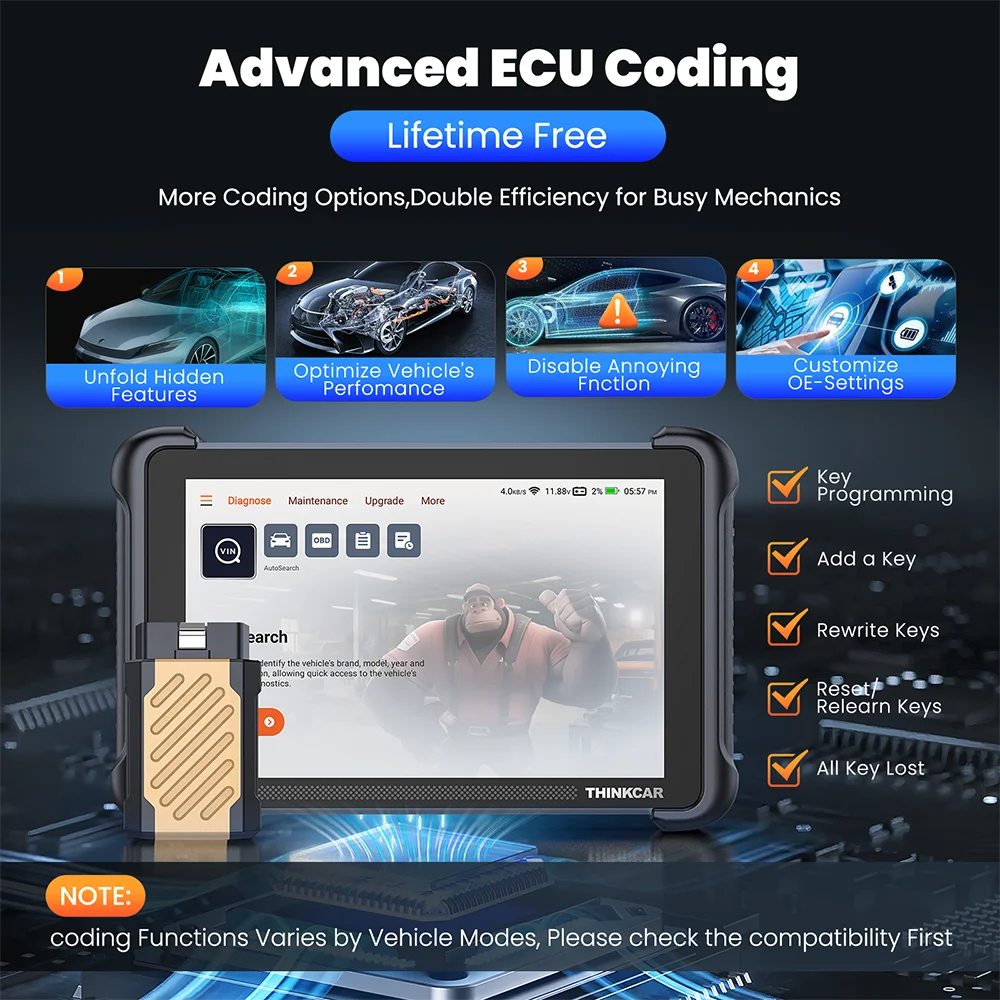 OBD2 Diagnosetool – Autoscanner – Foutcode Lezer – ECU Programmer – Diagnoseapparaat – 8 Inch Touchscreen – Levenslange Gratis Updates - QUORE