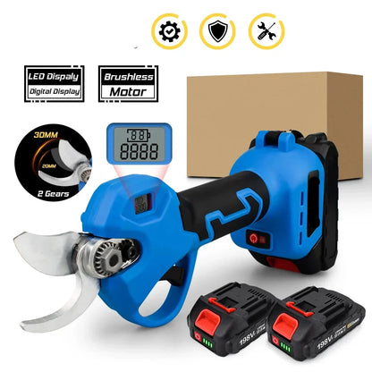 Elektrische Snoeischaar - 40mm - Accu Snoeischaar - Takkenschaar - Heggenschaar - Brushless - 2 Versnellingen - Tuin Gereedschap -  Incl. 2 Accu