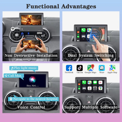 Draadloze CarPlay Interface – Android Auto Adapter – MirrorLink Connector – AirPlay Module – Car Multimedia Interface – Compatibel Audi A1 Q3 2012-2018 – Plug & Play – Wi-Fi & Bluetooth Verbinding