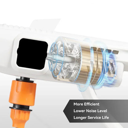 Hogedrukreiniger - Terrasreiniger - Accu - Elektrische Waterdrukspuit - 100Bar - 6-in-1 Spuitkop – Met 2 Accu’s en Opbergbox – Voor Auto en Tuin - Draadloos Spuitpistool