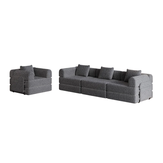 Slaapbank – Bank – Sofa – Bedbank – Slaapstoel – 2-in-1 Chenille – Met Opbergruimte in Armleuning – Drie Metalen Frames - QUORE
