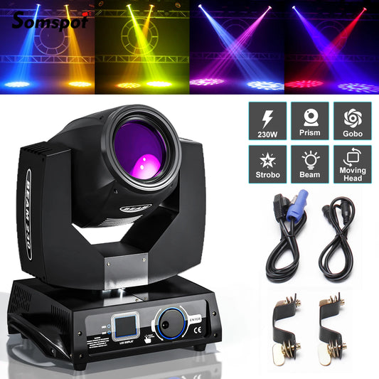 Beam Moving Head Light – Stage Light – DJ Licht – Podiumverlichting – Showverlichting – EU Plug – 230W Krachtige Beam – 17 Gobos & 14 Kleuren