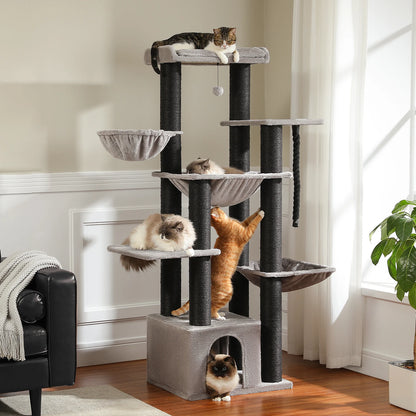 Krabpaal – Kattenboom – Kattenhuis – Kattenmand – Krabmeubel – Extra Stevig – 169 cm Hoog