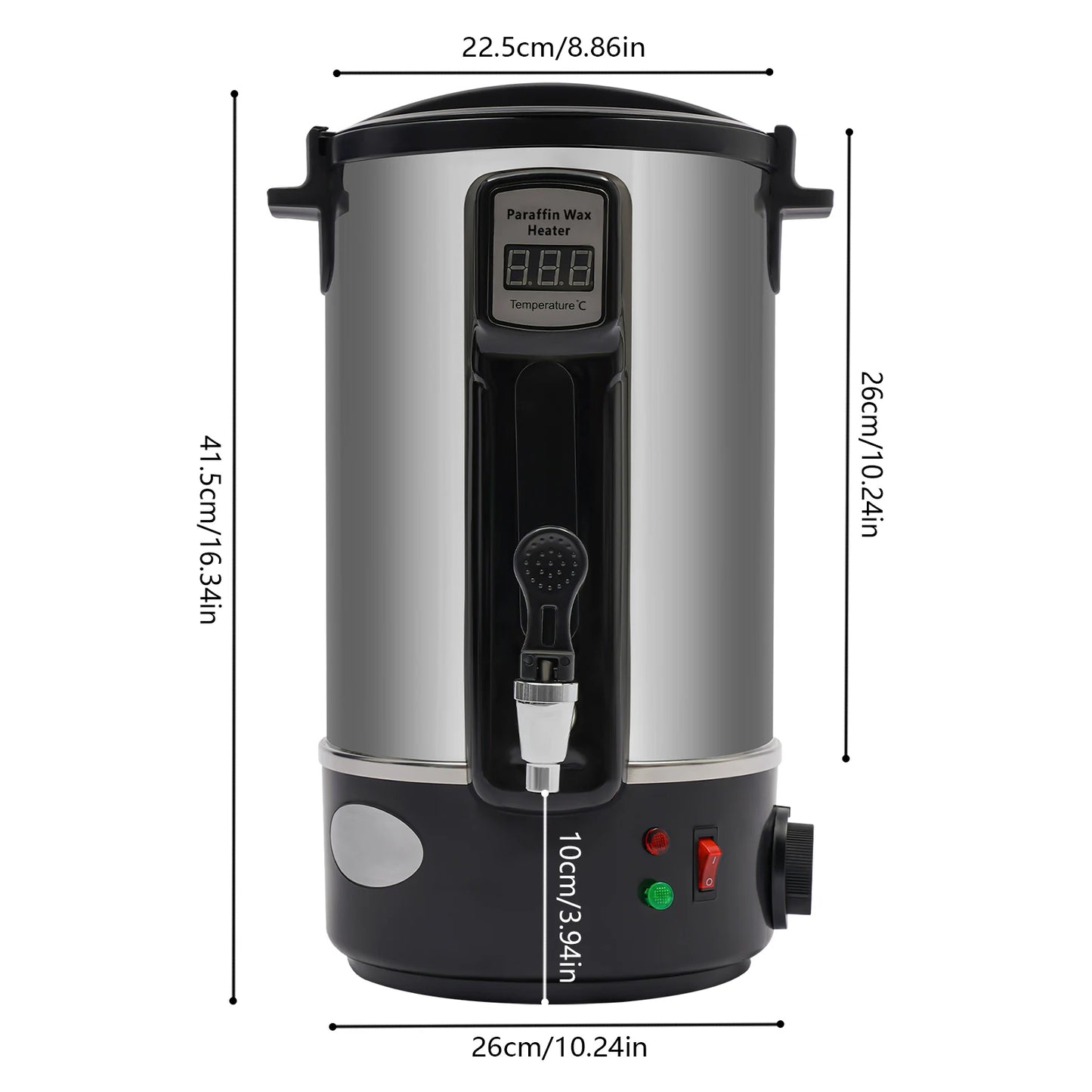 Wax Melter - Wassmeltpot - Kaarsen Smelten - Kaarsen maken - 12L - 1100W - 26x55.5x41.5cm - Zilver - QUORE