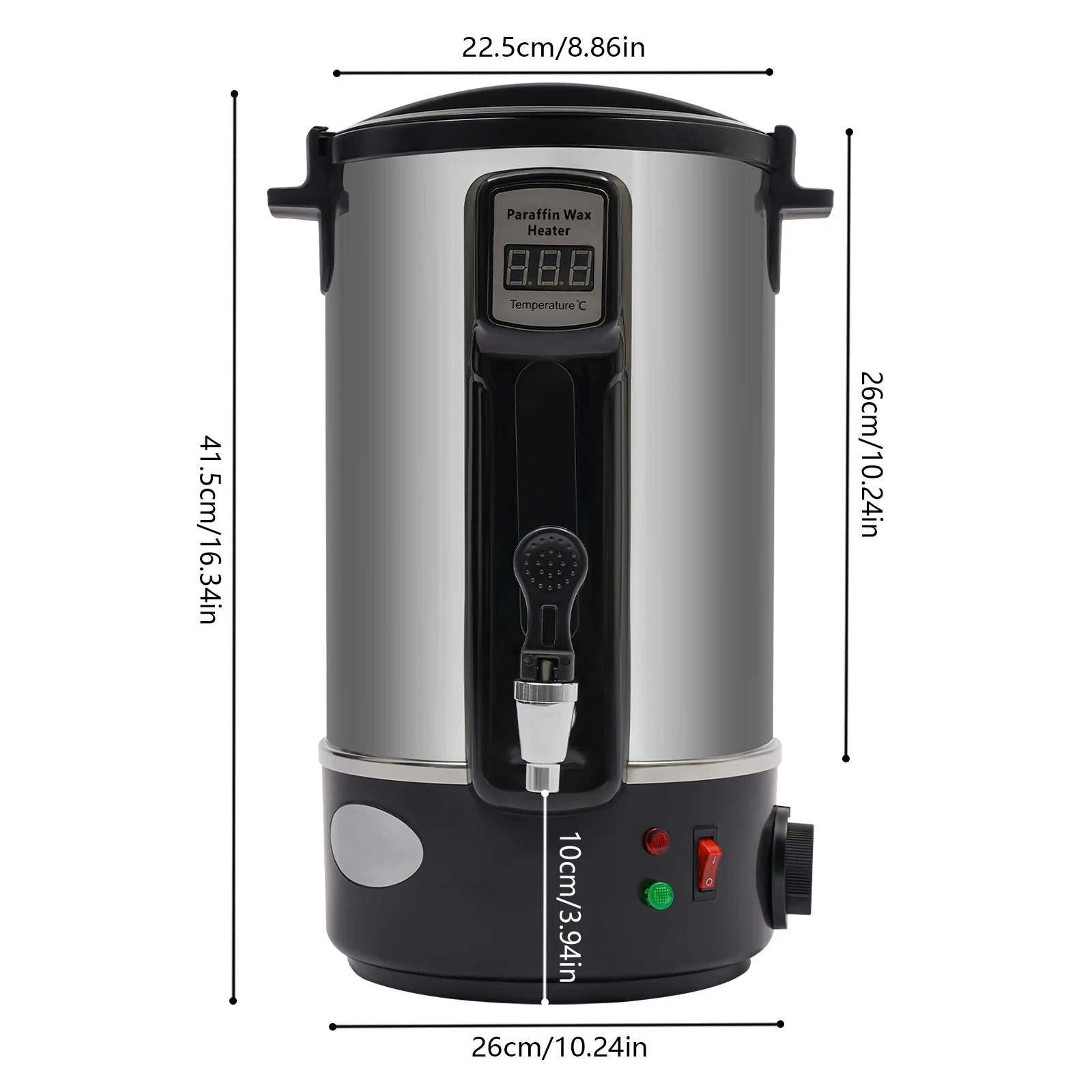 Wax Melter - Wassmeltpot - Kaarsen Smelten - Kaarsen maken - 12L - 1100W - 26x55.5x41.5cm - Zilver - QUORE