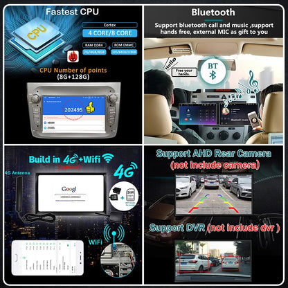 Autoradio – Auto Radio – Multimedia Speler – Car Stereo – Navigatiesysteem – Android 14 – 7 Inch Touchscreen – Wireless CarPlay & 4G LTE