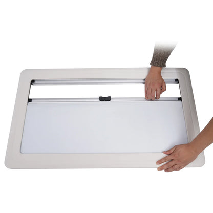 Ventilatieraam Caravan – Ventilatierooster – Caravanraam – Insectenhor – Aluminium Frame – Verstelbare Openingen – Dubbel Acryl Glas