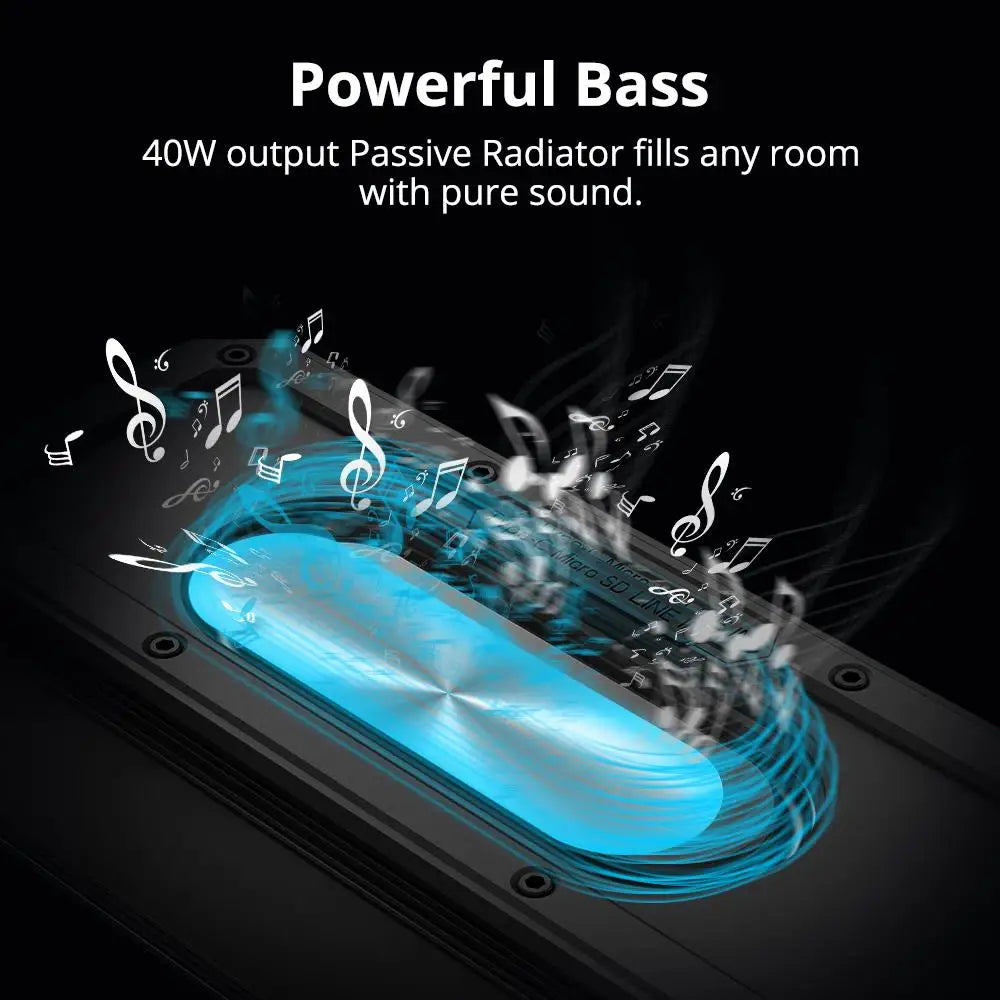 Bluetooth Speaker - Speakers - Partybox - Muziekbox - 40W - met IPX7 Waterdicht Design - Draagbare - TWS, NFC en Spraakassistent - Compacte Speaker Zwart met Krachtig Geluid - Zwart