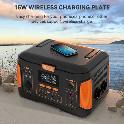 FlashFish Solar Power Station 1000W Solar Generator Pure Sine Wave AC Output 110V 230V 932Wh Generator Emergency Power Camping