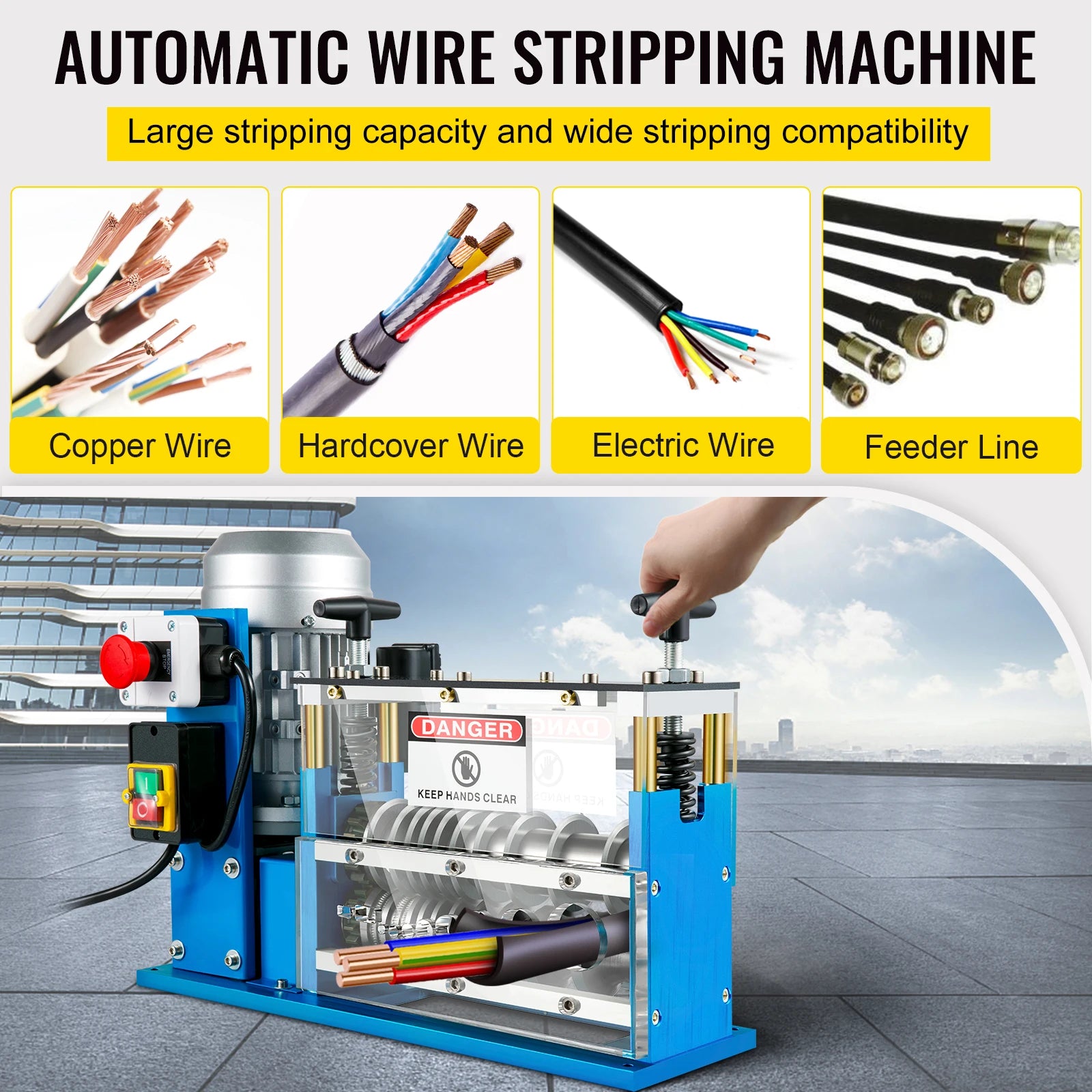 Automatische Kabelstripmachine – Elektrische Kabelstripper – Draadstripper – Kabelstripper – 370W Motor – 11 Instelbare Kanalen - QUORE
