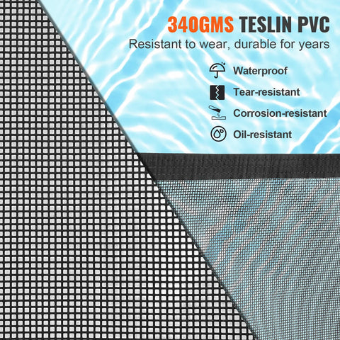 Fence - Pool Fence - Fencing Net - for Inground Pools - 4 x 12ft - Removable - Teslin PVC - Protects Children and Pets