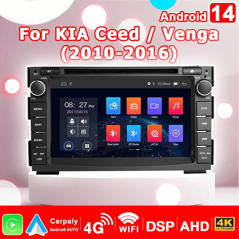 2-DIN Autoradio – Multimedia Speler – Inbouw Radio – Android Navigatie – CarPlay Systeem – 8,8 Inch Touchscreen – 8GB RAM 256GB Opslag – 4G LTE Connectiviteit