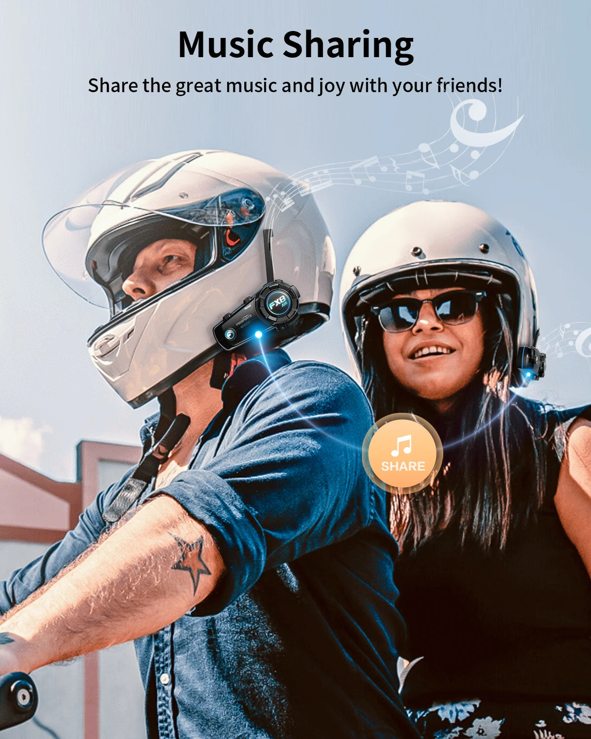 Motorfietsintercom - Helmintercom - MotorfietshelmHeadset - Bluetooth Helmintercom - Helm - Motorfietsaccessoires - 2PCS - 4 Rider - QUORE