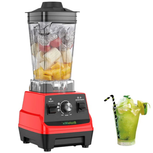 Blender - Smoothie Blender - Blender voor onderweg - Smoothiemaker - Smoothiemaker - 1800W- BPA-vrije dubbele pot van 1,8 liter en 0,6 liter- Rood - QUORE