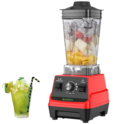 Blender - Smoothie Blender - Blender on the go - Smoothie maker - Smoothie maker - 1800W - BPA-free double pot of 1.8 liter and 0.6 liter - Red