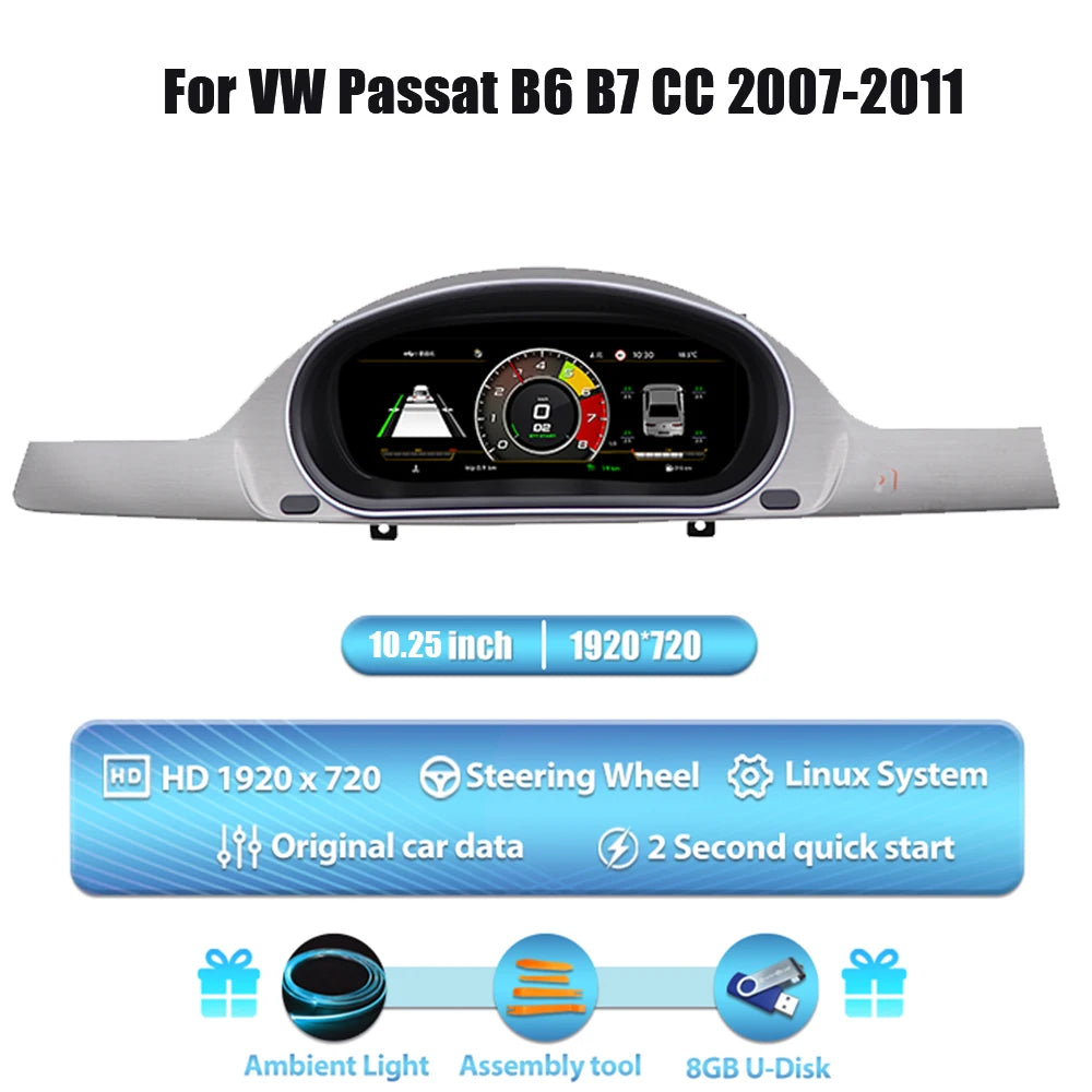 Digitaal Dashboard – Instrumentenpaneel – Cockpit Display – Auto Dashboard – Vervanging – 10,25 Inch HD IPS Scherm – Plug & Play Installatie - QUORE