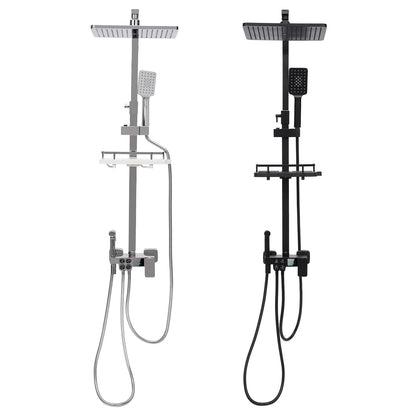 Douche - Regendouche - Douchewand - Douchekolom - Douchepanelen - Slimme Douchekraan Set - met Digitale Display - Verstelbare Hoogte & 4 Functies - Zwart
