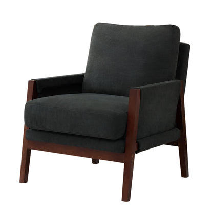 Relaxstoel – Loungestoel – Fauteuil – Leesstoel – Relaxfauteuil – Zitstoel – Chenillestof Bekleding – Massief Houten Frame - 76.5 x 83 x 95.5 cm - Wit