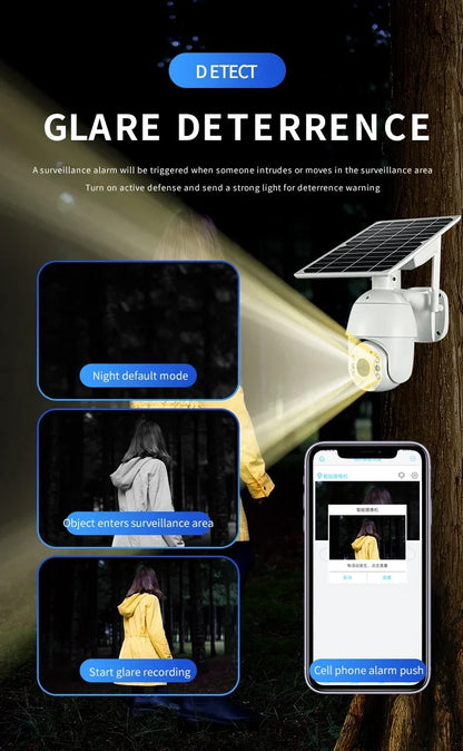 Beveiligingscamera – Camerabewaking – Buitencamera – IP-camera – Bewakingscamera – Zonne-energie – 360° PTZ Draaibaar