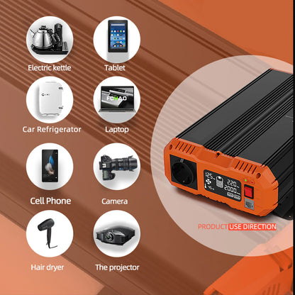 Pure Sine Wave Omvormer - Autolader - Auto stopcontact  - Auto stopcontact - 12V – 3000W Continu Vermogen -  DC naar AC 220V/230V 50Hz – Inverrter - Energiezuinige Stroomomzetter met Afstandsbediening