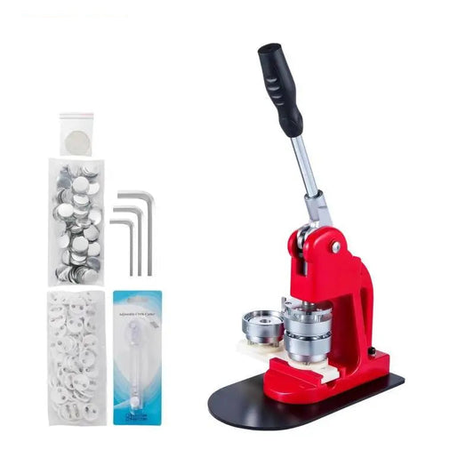Button Maker - Pin Maker - Button Maker Machine - Badge Maker - 44mm 1.75 inch - with Free 1000pcs Button Parts and Circle Cutter