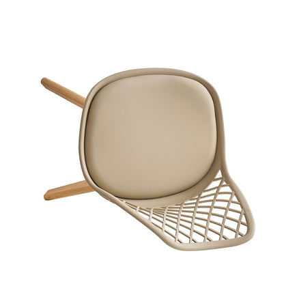 Set of 4 / 6 Modern Mesh Back Dining Chair with Solid Wood Legs and Upholstered Cushions, for Dining Room/Bedroom, Cafe Chair