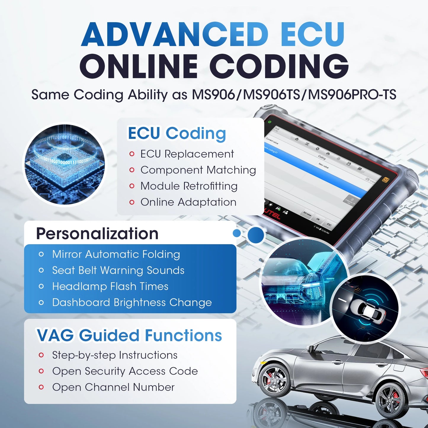 OBD2 Scanner – Diagnosecomputer – Auto Uitlezer – Foutcode Lezer – Uitleesapparaat – Bi-directionele Controle – Ondersteuning FCA SGW & CAN FD