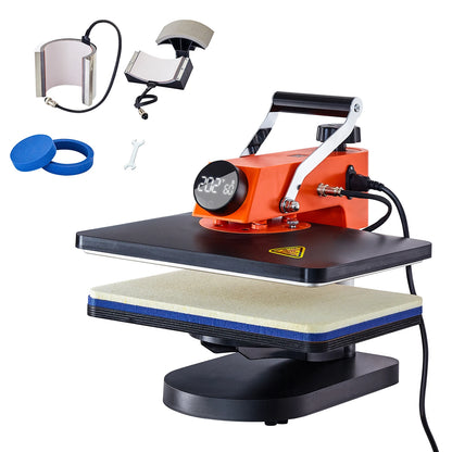 6-in-1 Sublimatie Hittepers – Hittepers Machine – Transferpers – Textielpers – Mokkenpers – 38x30 cm Verwarmingsoppervlak – 360° Draaibare Arm