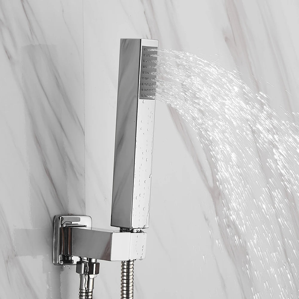 Douche - Regendouche - Douchewand - Douchekolom - Douchepanelen - Inbouw Digitale Douche Set - 3-Weg Thermostatische Regendouche met LED Display - Zilver