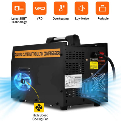 Plasmasnijder – Plasmasnijmachine – Metaalsnijder – Luchtcompressor – Max. Snijdikte 12 Mm – Ingebouwde Compressor