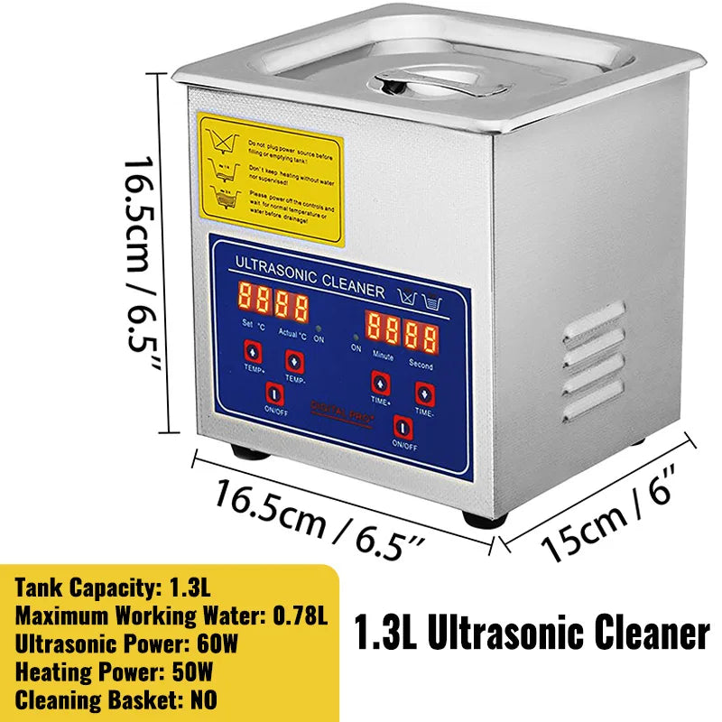 Ultrasone reiniger - Wasmachine - Ultra Sonic Cleaner - Ultrasone Reiniger Bril - 1.3L - Wasmachine Vaatwasser Ultrasone Huishoudelijke Apparaten - QUORE