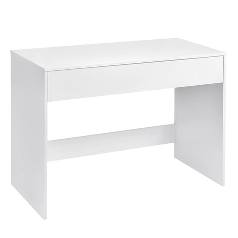 Computer table - Laptop table - Computer furniture - Desk with drawer - Workstation - For living room - Office - Study room - 100x75x50 cm - White