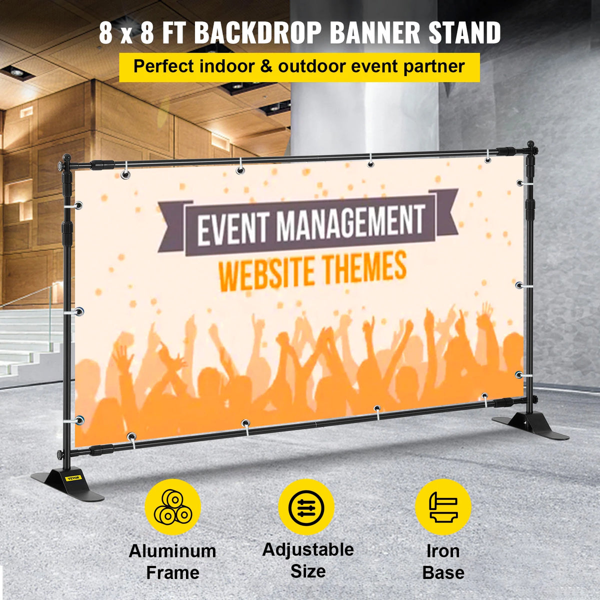 Backdrop - Backdrops Photography - Backdrop Frame - Backdrop Stand - Backdrop Decoration - 8ft - 300 x 240cm - for Exhibition Exhibitor Photography Studio - with Carrying Bag
