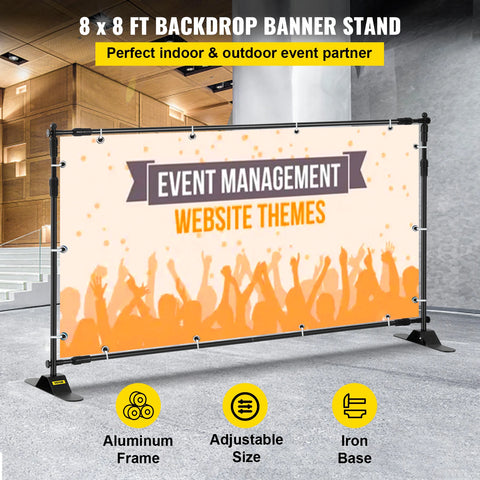 Backdrop - Backdrops Fotografie - Backdrop Frame - Backdrop Stand - Backdrop Decoratie - 8ft - 240 x 240cm - voor beurs Exposant Fotografie Studio - met Draagtas
