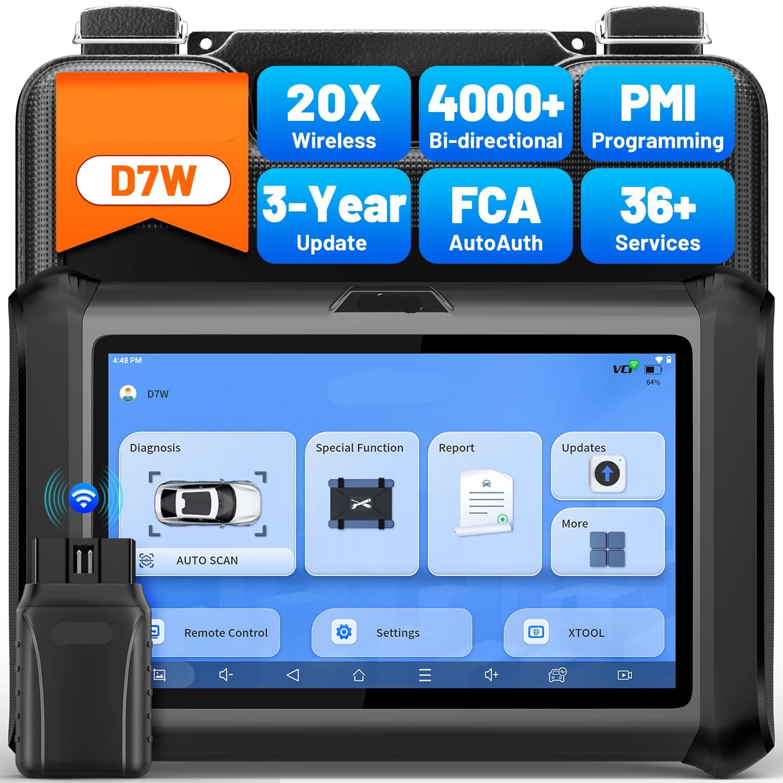 Autodiagnose Scanner – Diagnose Tool – Foutcode Uitlezen – Draadloze OBD2 Scanner – Wifi Bluetooth – 7-Inch Touchscreen – ECU Codering - QUORE